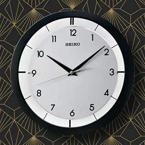 St. James Metal Escovado Relógio de Parede Moderno, Analógico, Quartzo QXA520KLH