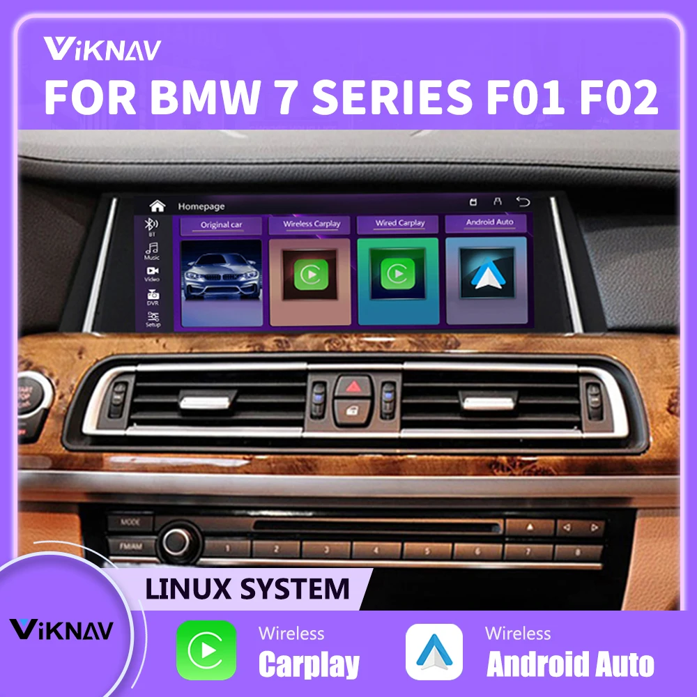 Linux rádio do Carro CarPlay Para o BMW Série 7 F01 F02 rádio sem Fio Android Auto Car Multimédia navegação carplay Unidade de cabeça de rádio