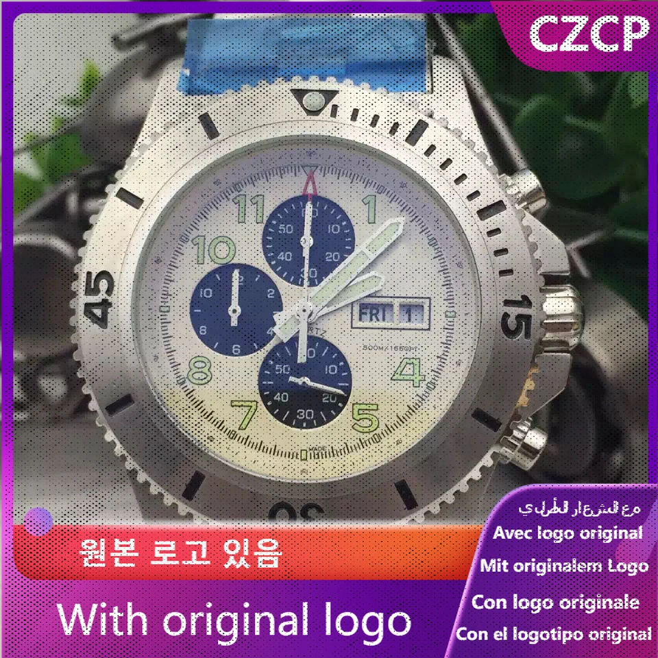 CZCP Relógio masculino 904l de Aço Inoxidável do relógio de Quartzo 45mm-BR