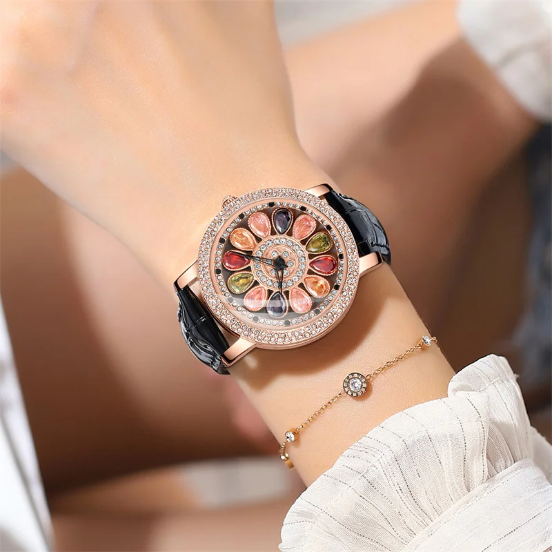 CHENXI Mulheres Relógio Marca de Topo do Luxo Feminino, Impermeável Relógio Pulseira de Couro Genuíno Elegante Vestido de Senhora relógio de Pulso Presente 5809