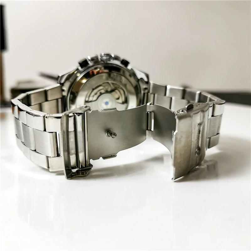 AOKULASIC Mecânico Automático Mens Relógios de Marca de Topo Multi-funcional de Relógio de Aço Homens Waterproof o Luxo Lua Relogios Masculino