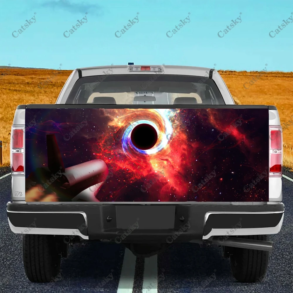 buraco negro céu estrelado galaxy adesivos de carros traseiras de caminhão, cauda de modificação de pintura adequado para caminhão dor acessórios decalques