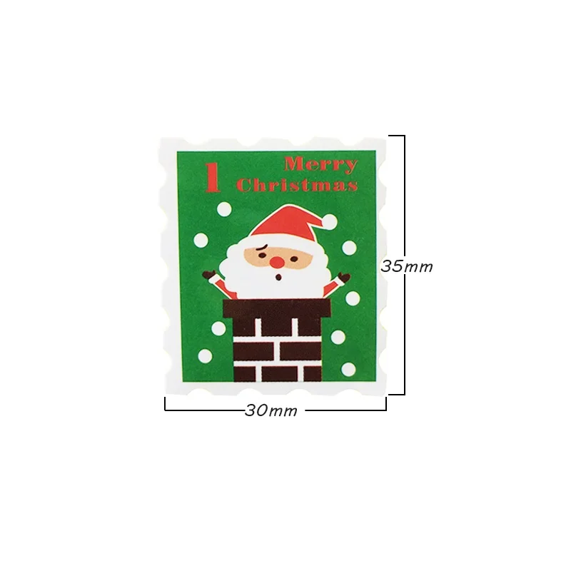 100 Pcs/muito 'Feliz Natal' Carimbo de Forma Selo Adesivos de Presente de Decoração Adesivos de Cookie Embalagem Saco de Papel, Selo, Etiqueta adesiva