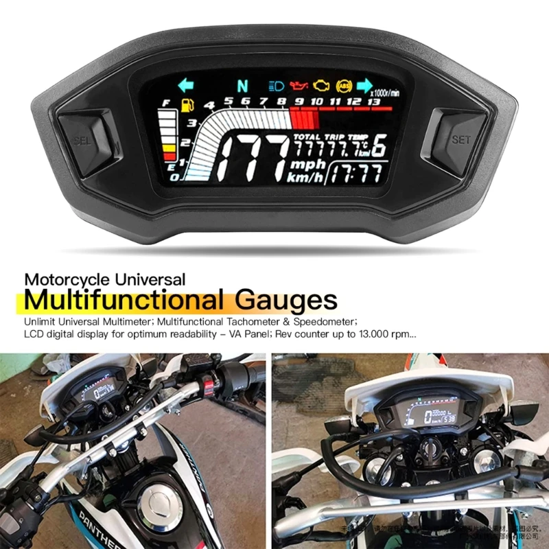 50JA Atualizado Motocicleta Velocímetro Odômetro Tacômetro RPM com Velocímetro, Medidores de Simples Instalação Suiatble para MSX125