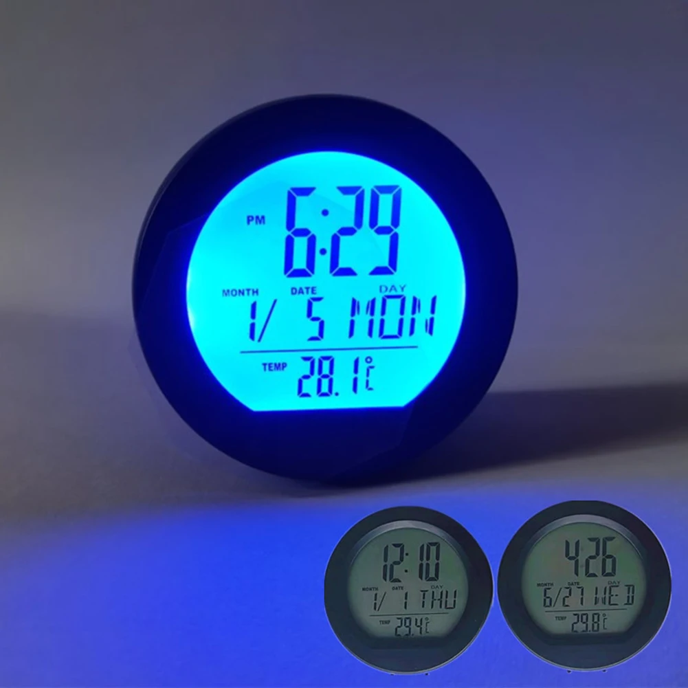 O carro LCD Relógio Digital Termômetro de Temperatura Tensão o Medidor de Bateria do Monitor de Carro Eletrônicos Acessórios Energia Solar Carro Relógio