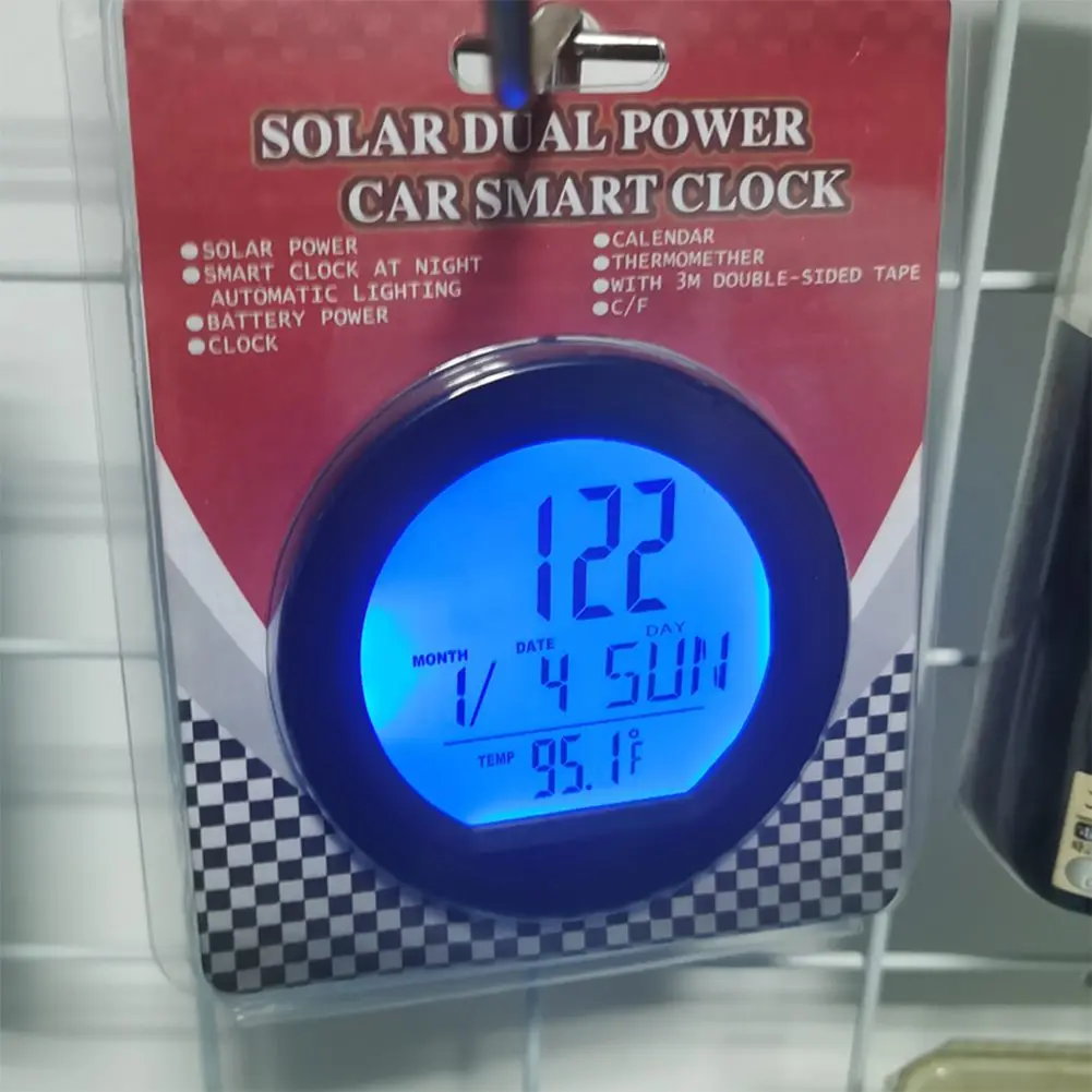 O carro LCD Relógio Digital Termômetro de Temperatura Tensão o Medidor de Bateria do Monitor de Carro Eletrônicos Acessórios Energia Solar Carro Relógio