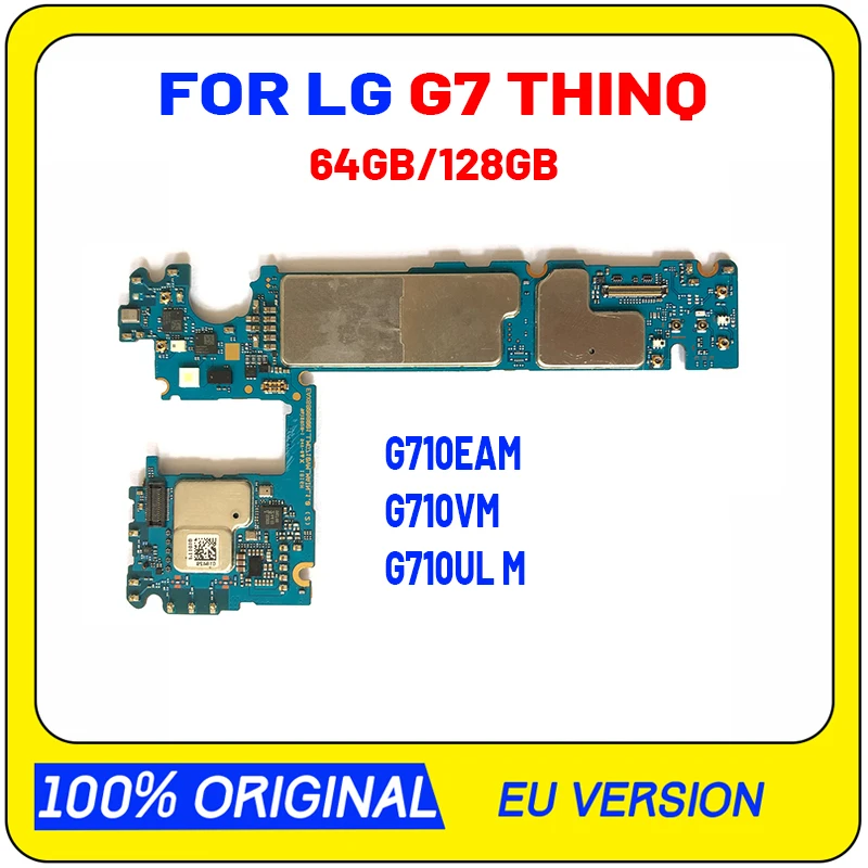 Para LG G7 G710 placa-Mãe Original Desbloqueado teste funcionando 100% de 64GB Desbloqueado LogicBoard G710EAW G710VM G710UL