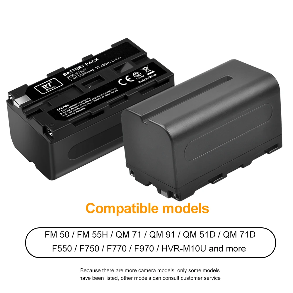 R7 5200mAh NP-F750 NP-F770 de Bateria para Câmera +4-Canal de LED do Carregador para Sony NP-F550 NP-F770 NP-F750 NP-F960 NP F970