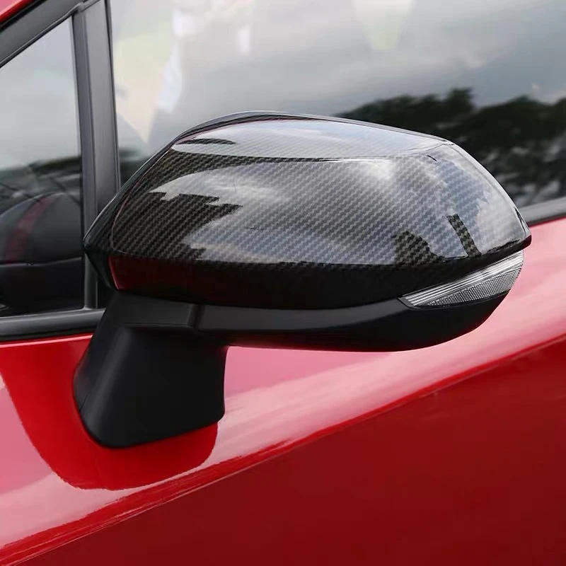 1 Par de Carro da Frente Esquerda e à Direita Lado da Porta de Espelho de Vista Traseira Tampa ABS com Fibra de Carbono Tampa da Guarnição para Toyota Corolla 2019 2020 2021 2022