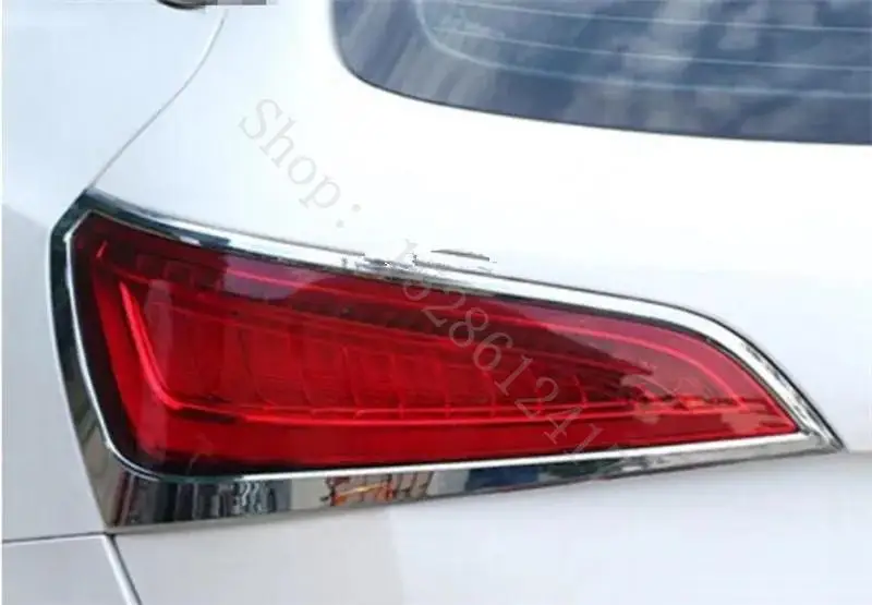 Acessórios para carro ABS Cromado Exterior lanterna traseira Tampa Depois de a Lâmpada de Luz Guarnições Protetor de Quadro 2Pcs Para o Audi Q5 2013 2014 2015 2016