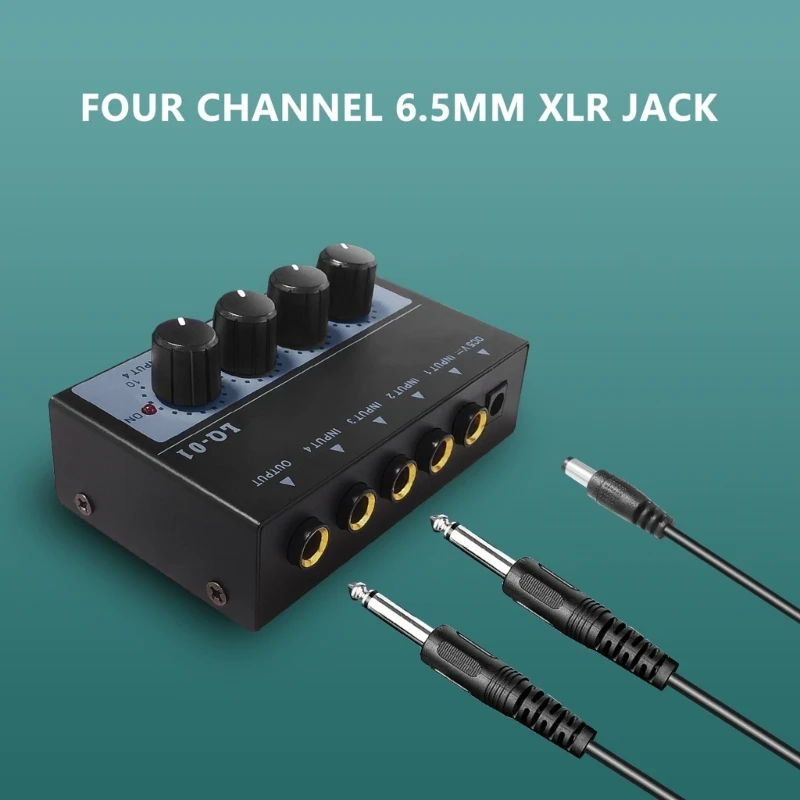 4 Canal do Mixer de Áudio de Baixo nível de Ruído Misturador de Som para a Fase de Alta, Eficiente Mixer com Plug de Metal Placa de Som 4 Canais 896C