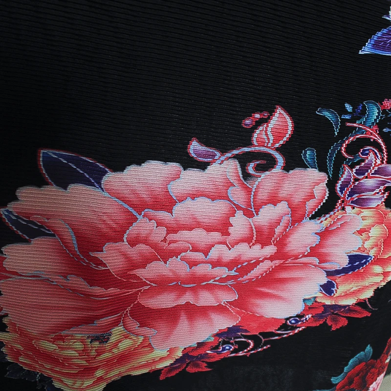 2023 Plissada Estilo Chinês de Impressão Novo Alto Estilo Vintage Grande Qipao Vestido de mulheres de roupas SOLTAS
