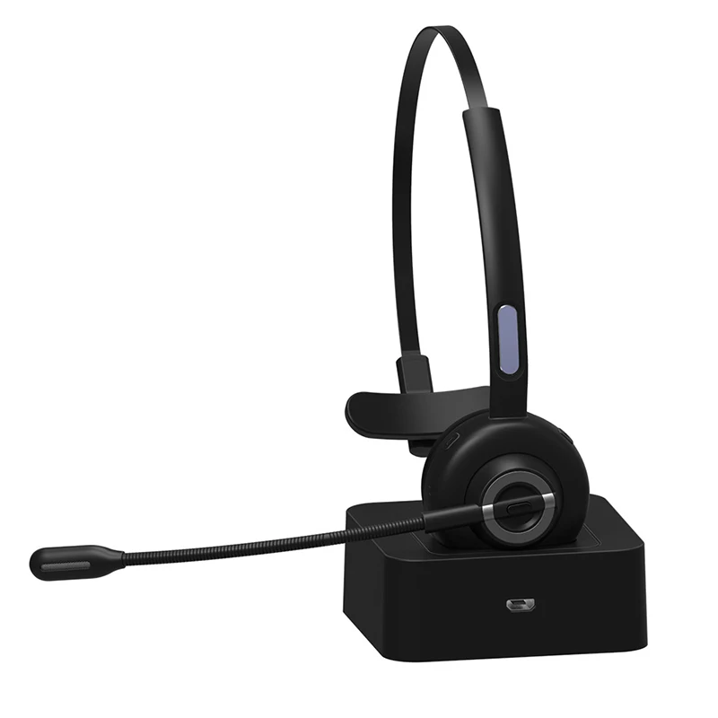 Confortável Sobre-cabeça Auricular M97 Pele-amigável sem Fio Fone de ouvido carregador de Base Para o Centro do Office do Skype Motorista de Caminhão