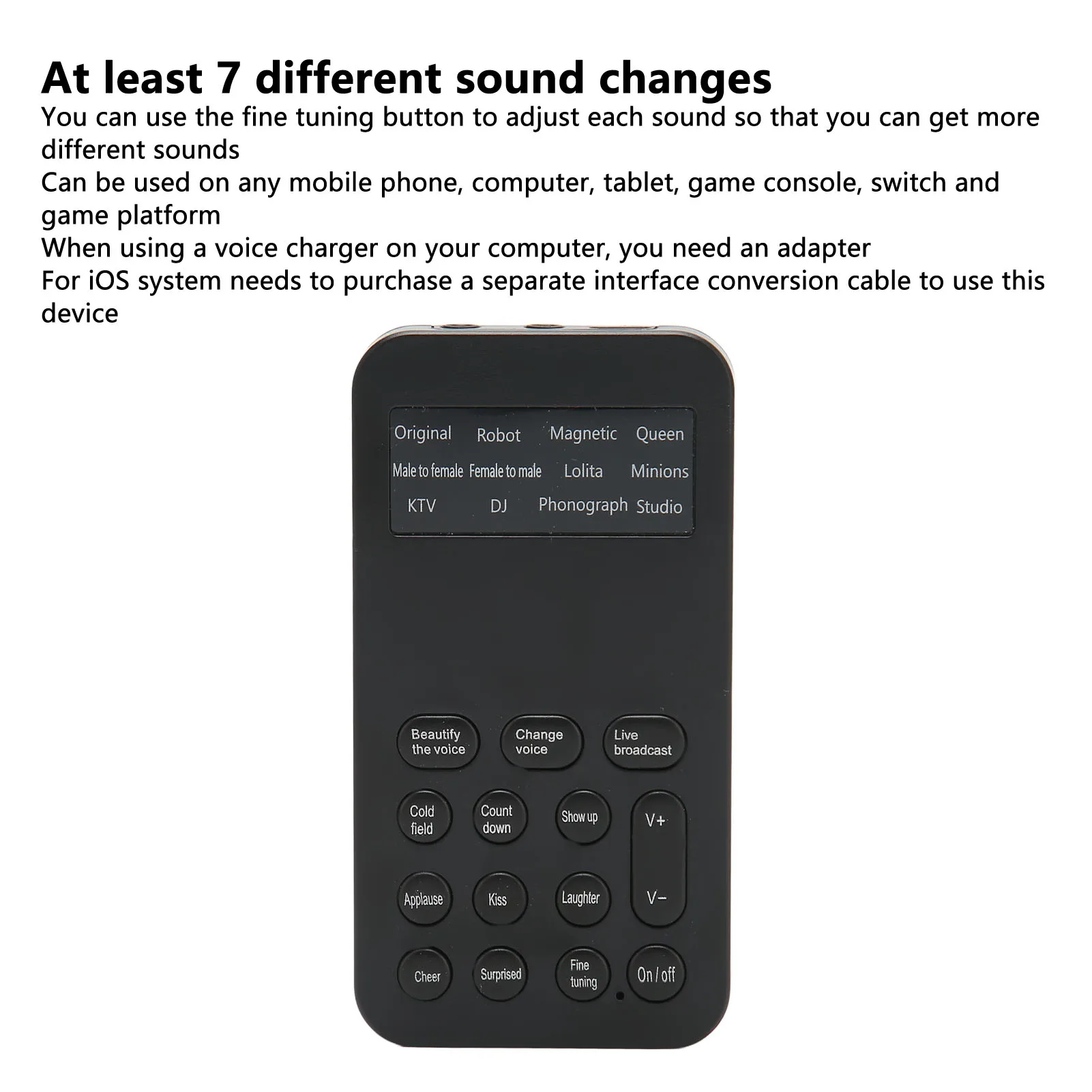 Alterador de voz Portátil Mini Voz Dispositivo de gaveta automática de 8 de Efeitos de Som, Máquina de Telefone de Chamada de Jogos NT