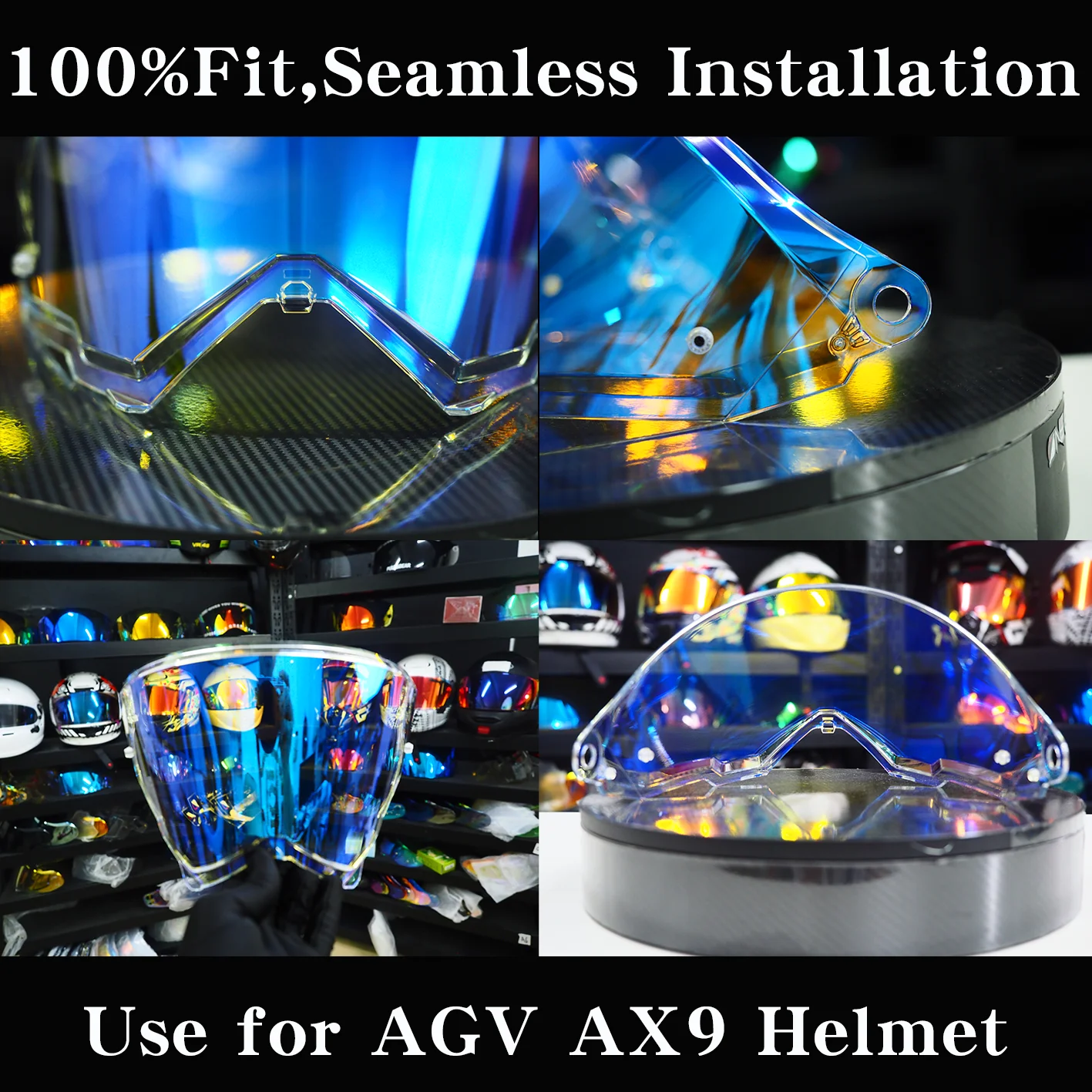AGV AX9 AX-9 Puxe o Visor do Capacete de Moto Capacete Integral Escudo Viseira de Lentes de Visão Noturna Viseira Caso de Óculos de Máscara para AGV AX-9