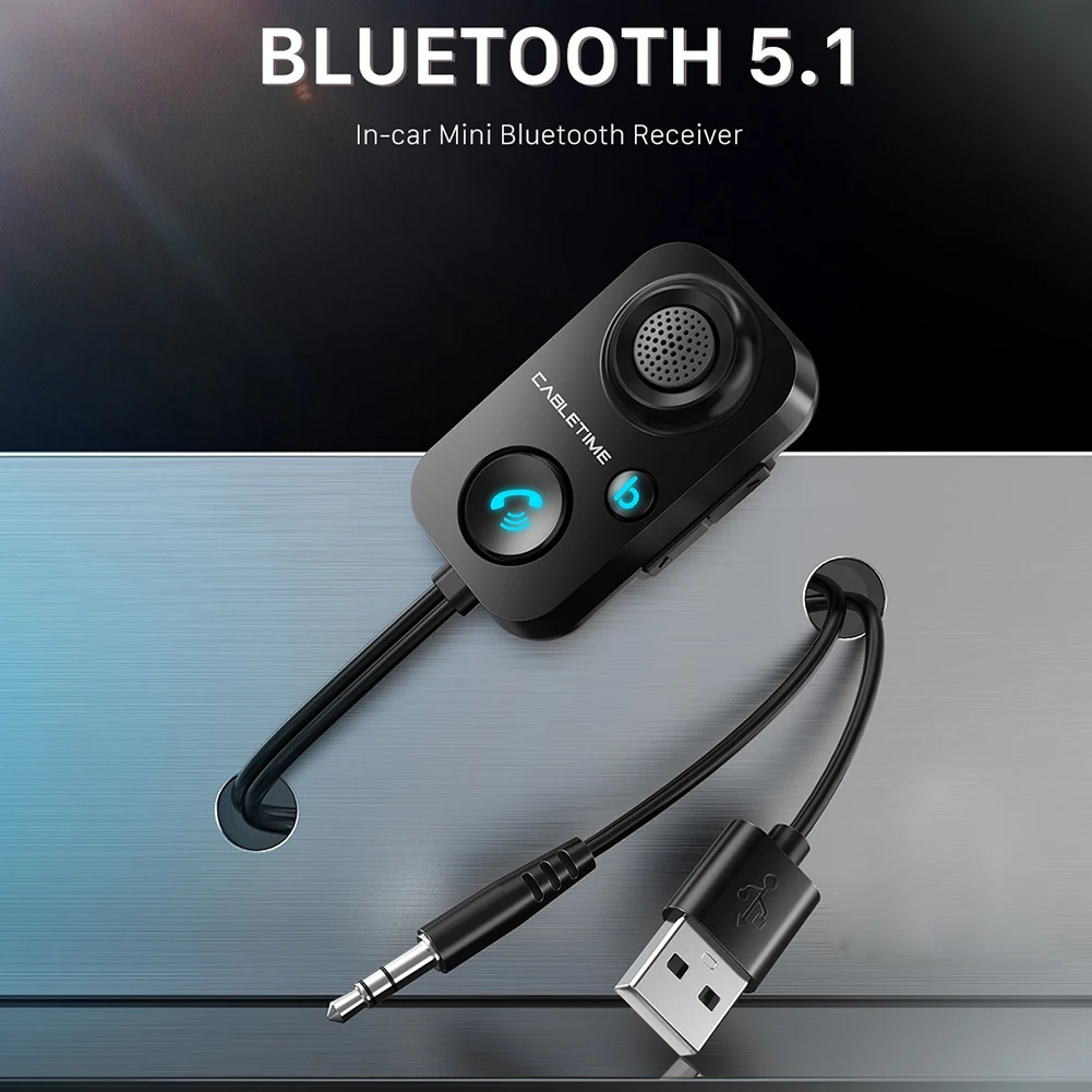Carro BT Transmissor USB de 3,5 mm de Áudio AUX Adaptador sem Fio para Mãos-Livres de alto-Falante