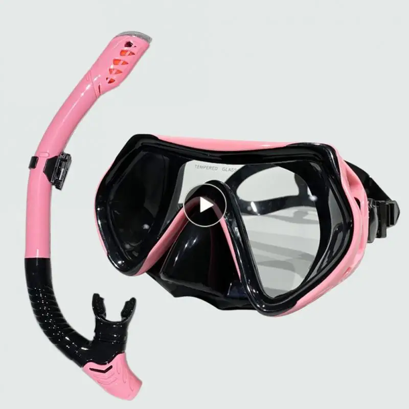 2021 NOVO Mergulho Máscara facial Subaquática Equipamento de Mergulho Seco Tubo Estilo Definido Anti-Fog Óculos de Mergulho Profundo Óculos