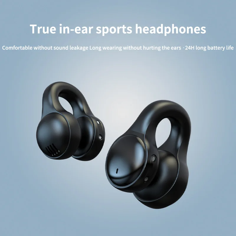 TWS Clip-on Fones de ouvido Bluetooth Osso Condução de Abrir ear Fones de Ouvido de Esportes Fones de ouvido sem Fio Com Microfone Controle de Toque Impermeável