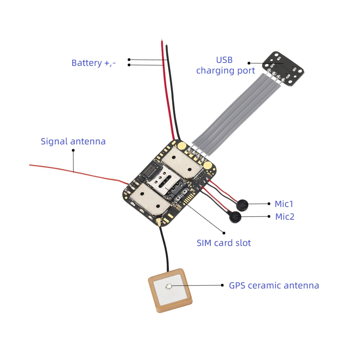 ZX905 Tamanho Pequeno 2G+ 4G do Perseguidor de GPS do Chip LTE -1 Acompanhamento de PCBA Conselho Módulo de Anti-Perdeu para o Pessoal do Garoto Utilização do Cão de Estimação