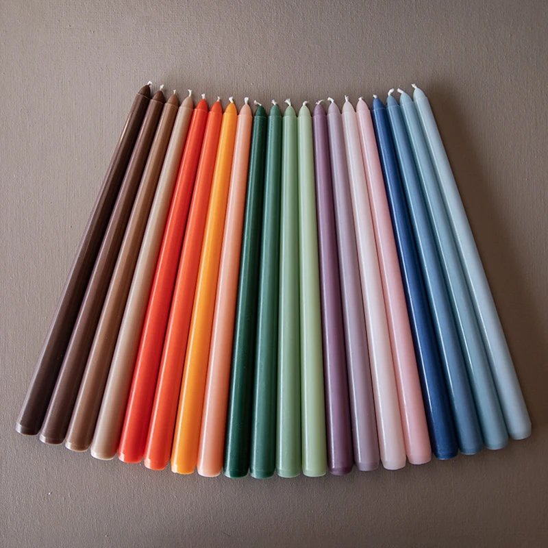 4pcs/set Europeu Doce Colorido círios Morandi Coloridas Haste Longa Vela Gradiente de Vela Velas de Casamento 30,5 cm