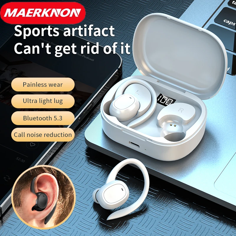 TWS Bluetooth 5.3 Fones de ouvido Siri 300mAh sem Fio Fone de ouvido em Ouvido, Esportes Jogo de Música Impermeável Fones de ouvido Fones de ouvido com Microfone
