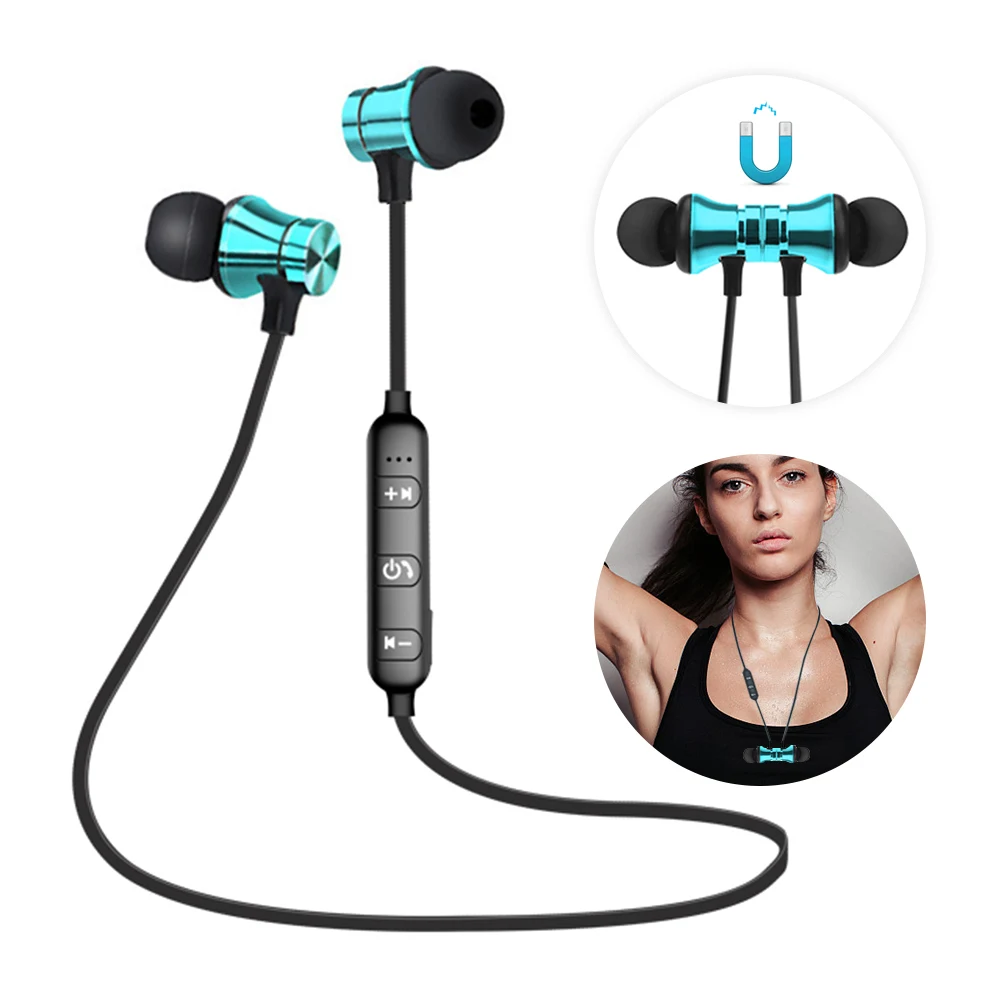Compatível com Bluetooth Fones de ouvido Decote sem Fio Bluetooth compatível com Fones de ouvido Estéreo de Esportes Magnético Fones de ouvido Com Microfone