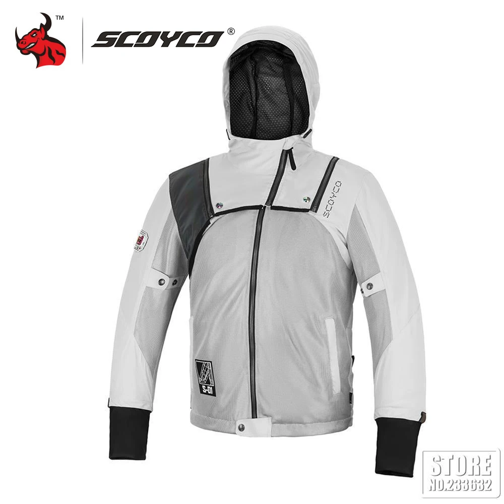SCOYCO Moto Jaqueta de 4 Peças Removíveis equipamentos de Proteção, resistente ao Desgaste e de Ciclismo de Proteção Jaqueta de Motocicleta Acessórios