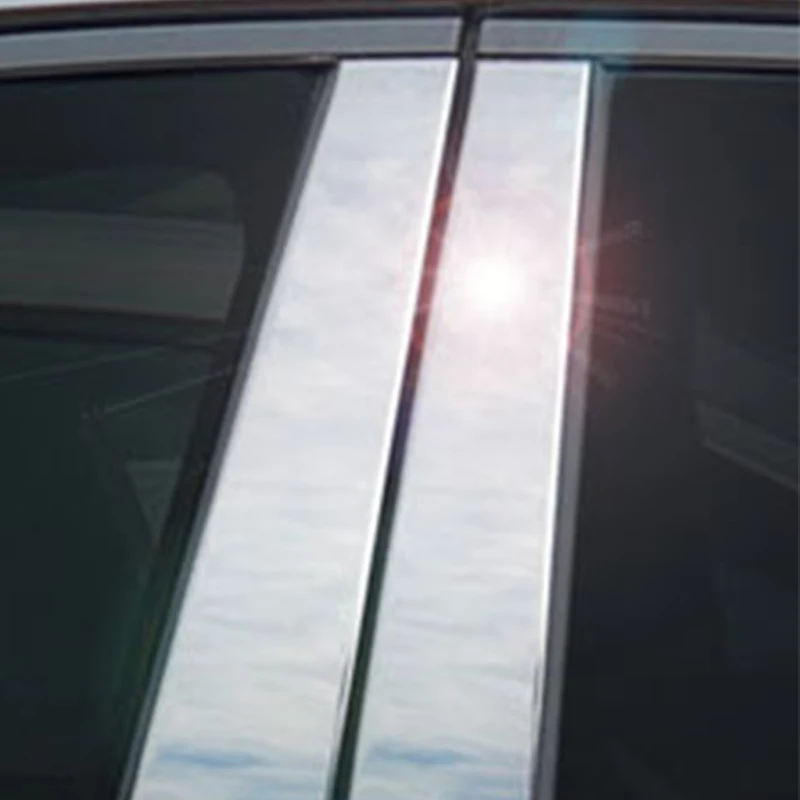6Pcs Porta do Carro Coluna da Janela de um Pilar de Pós Tampa Guarnição Decalque Chrome para Toyota Highlander Kluger 2014 2015 2016 2017 2018 2019
