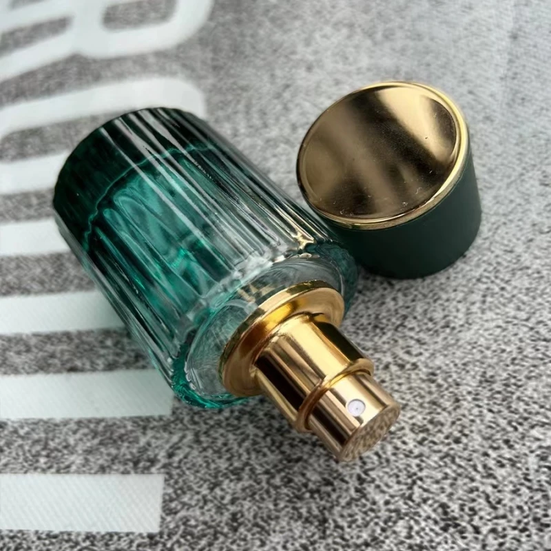 5pcs/monte 30ML Claro Portátil Perfume Garrafa Reutilizável Conjunto de Viagens de Vidro Verde Parfume Atomizador Pulverizador Recipiente para Mulheres