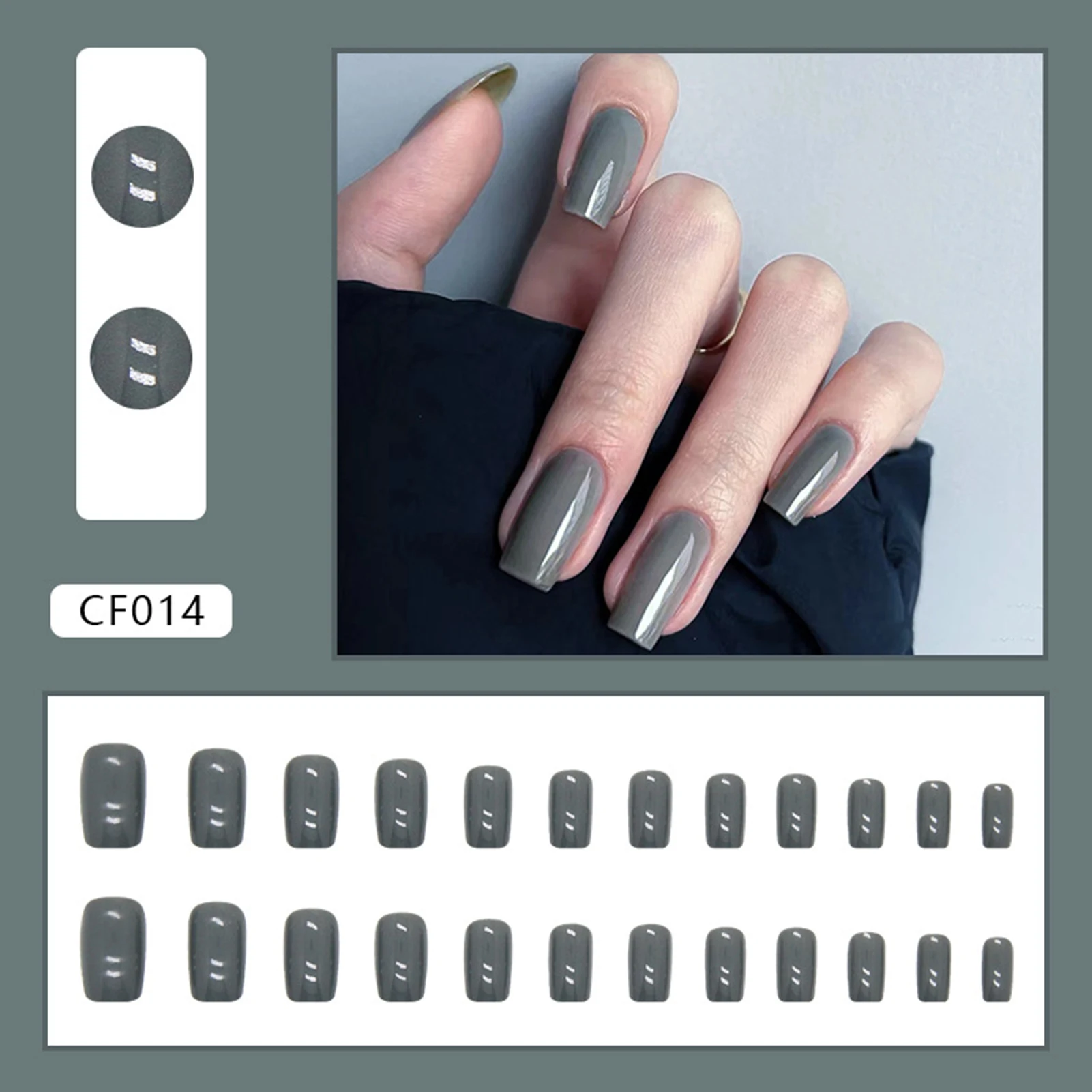 Cimento sólido Verde Clarear Falso Manicure Cobertura Completa Praça Artificial Dicas de Unhas para os Amantes de Manicure e Beleza Blogueiros