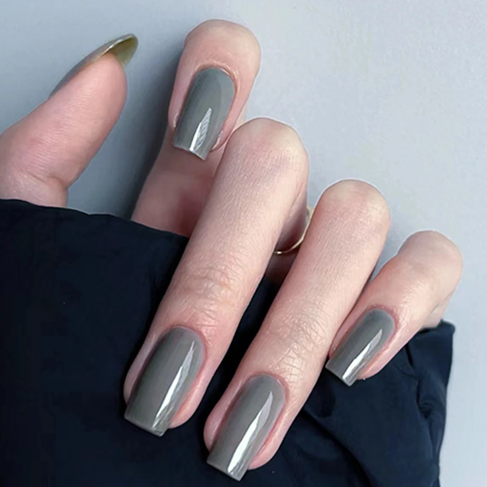 Cimento sólido Verde Clarear Falso Manicure Cobertura Completa Praça Artificial Dicas de Unhas para os Amantes de Manicure e Beleza Blogueiros