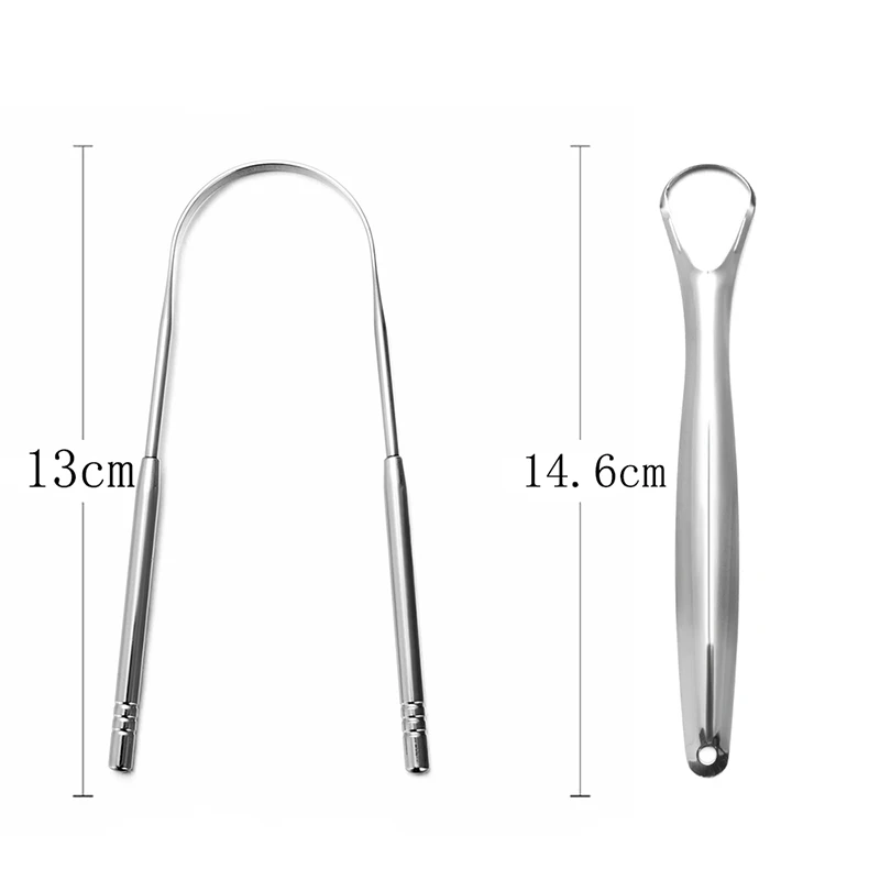 3Pcs Raspador de Língua Limpador de para Adultos Grau Cirúrgico, Elimina o Mau Hálito de Metal de Aço Inoxidável Língua Scarper Escova Dental Kit