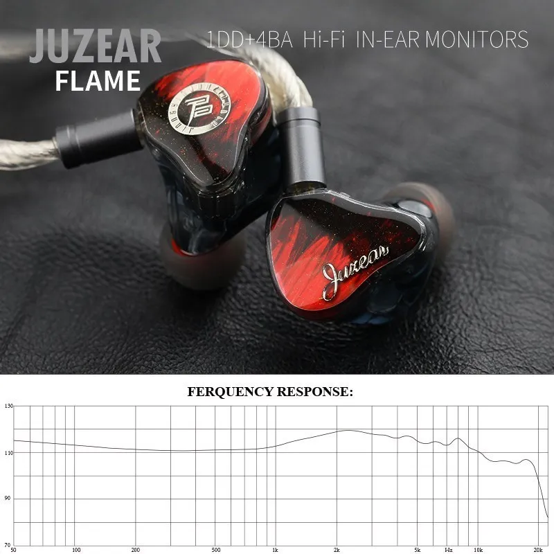 Angelears & JUZEAR CHAMA 1DD+4BA No Ouvido Fone de ouvido Monitor de Fone de ouvido com Cabo Destacável IEM Fone de ouvido hi-fi Estéreo de Fones de ouvido com Fio