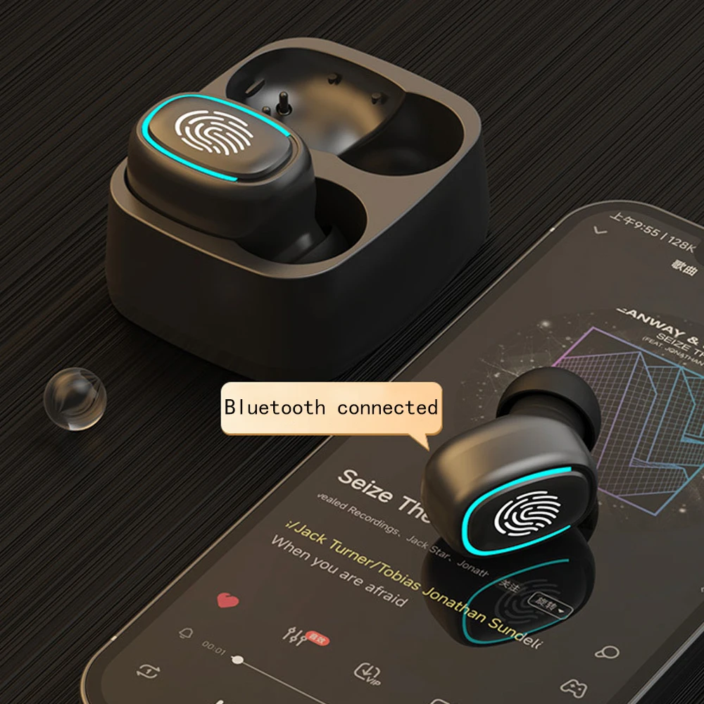 Universal sem Fio 5.2 Fone de ouvido Bluetooth Toque de Luz de Alta Qualidade Mini Tampões Anti Suor HD Qualidade de Som do Fone de ouvido Estéreo
