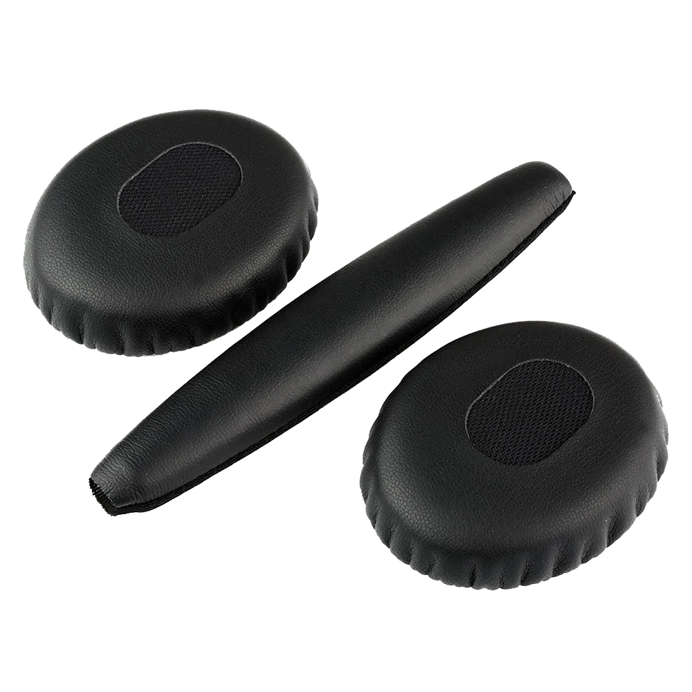 Um par de preto almofadas de ouvido com a cabeça a almofada para Bose QC3 Quiet Comfort 3 fones de ouvido