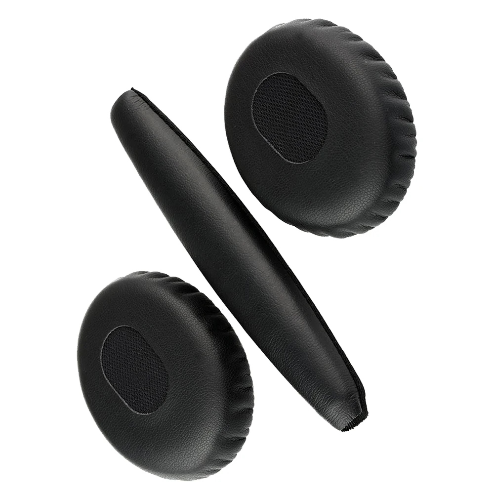 Um par de preto almofadas de ouvido com a cabeça a almofada para Bose QC3 Quiet Comfort 3 fones de ouvido