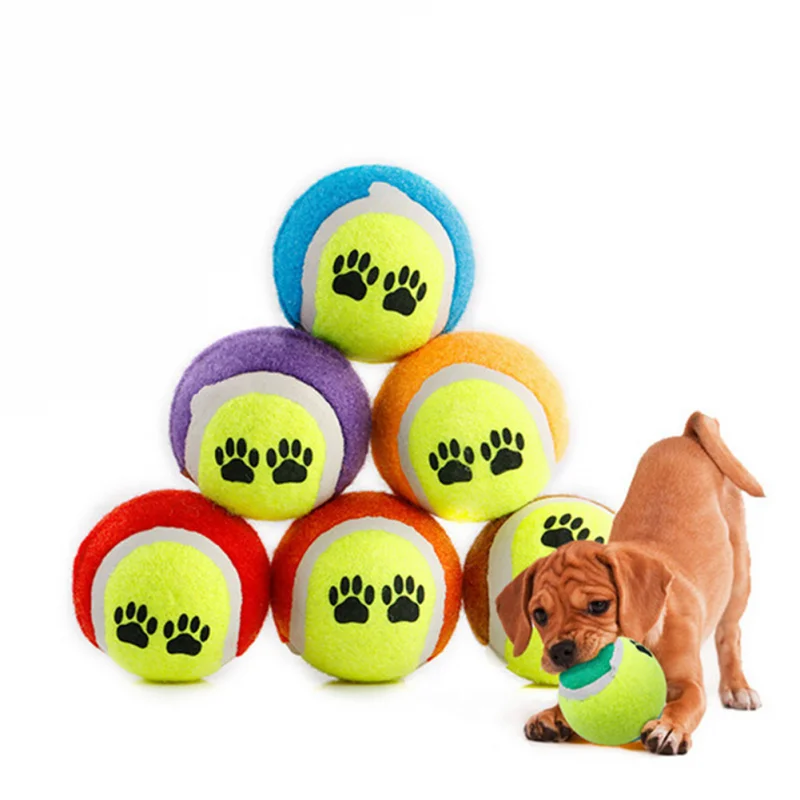 cão de bolas de borracha, Bola de Tênis Para o Cão Mastigue Cachorro de Brinquedo Brinquedos Interativos Mastigar Saltitante Bola de Tênis do seu animal de Estimação ao ar livre de Críquete de Brinquedo do Cão