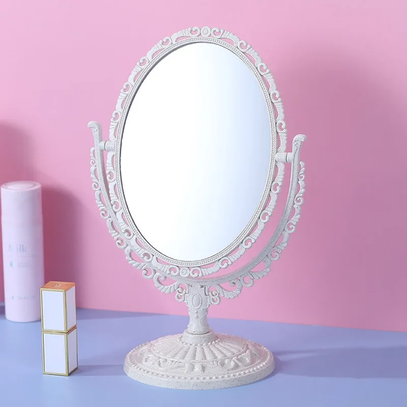 Coração em forma de espelho do ambiente de Trabalho a maquiagem espelho de um Espelho de maquilhagem Quarto Espelho Europeu-Estilo Retro duas Faces de Maquiagem a Menina Oval