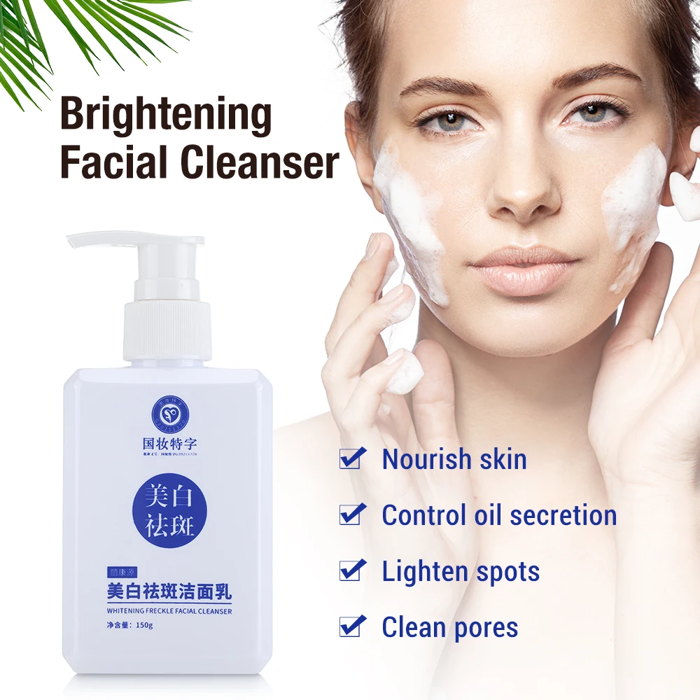 Clareamento Facial Cleanser 150 g de Creme de Clareamento Óleo Profundo Sujeira Controle Limpa os Poros Relâmpago Pontos de Interrogação Unisex