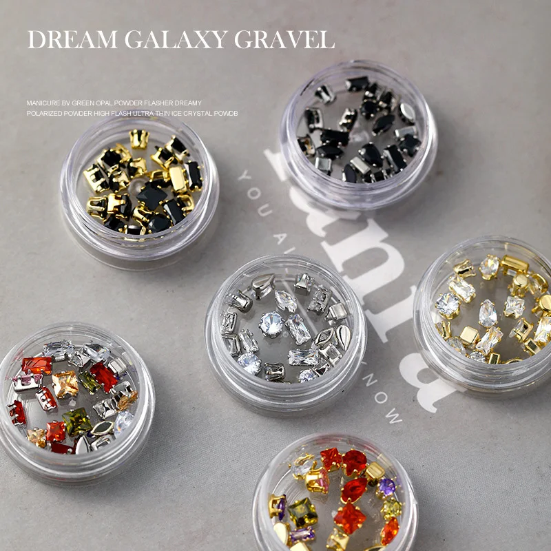 20 PCS Unhas Coloridas Mini Garra Diamante Misto de Zircão Prego Acessórios Brilhantes Jóias de Luxo Cavalo Olho/Gota de Água/Quadrado/Retângulo