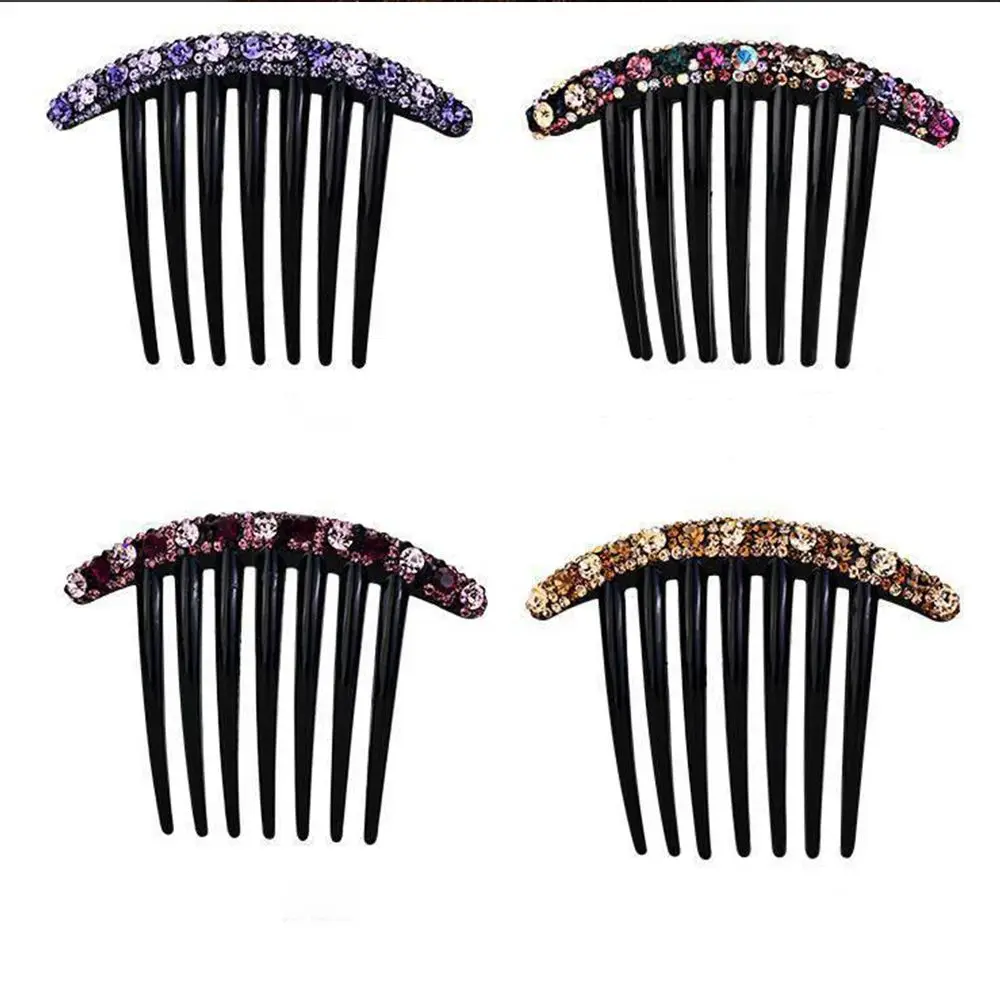 Design Graça Colorido, Mulheres de Temperamento Acrílico Sete dente-de-Pente Acessórios de Cabelo Estilo coreano Headwear de Strass Pente de Cabelo