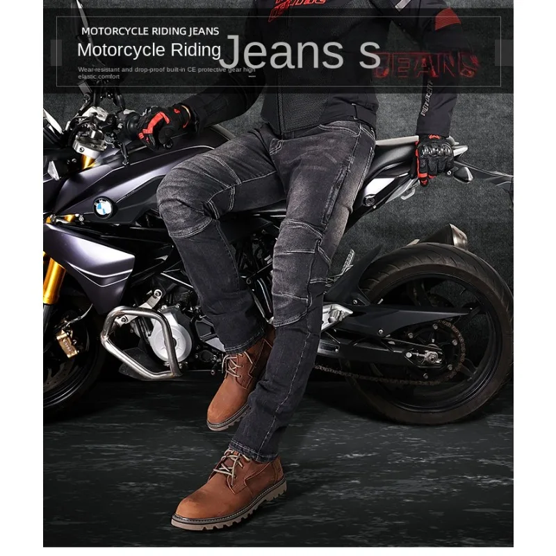 Moto Calças Quatro Estações Moto Moto Anti Queda Calças de Homens a Cavalo Jeans Elasticidade Moto Peças