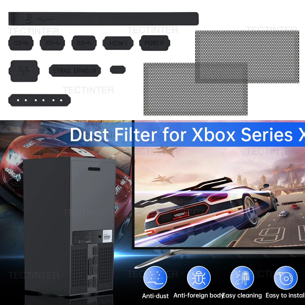 Tampa do Filtro de poeira para a Xbox Série X Console Para PS5 Acessórios de Jogos Topo de Volta à Prova de Poeira Tampa Titular * as tomadas do Silicone