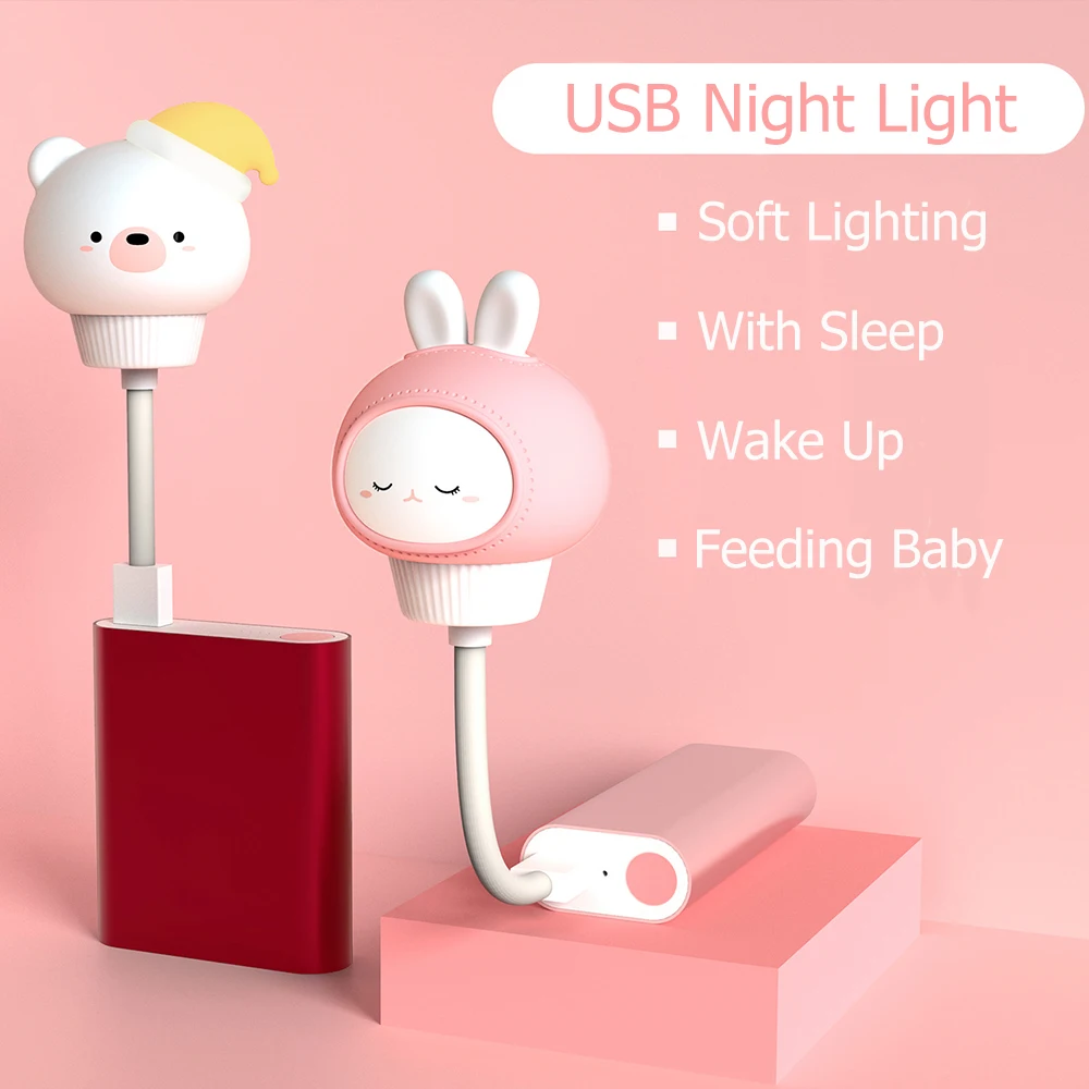 USB dos desenhos animados Bonitos da Noite de Luz Com Controle Remoto Bebês Quarto Decorativos de Alimentação Luz de Cabeceira Tabe Lâmpada de Presentes de Natal Para Crianças