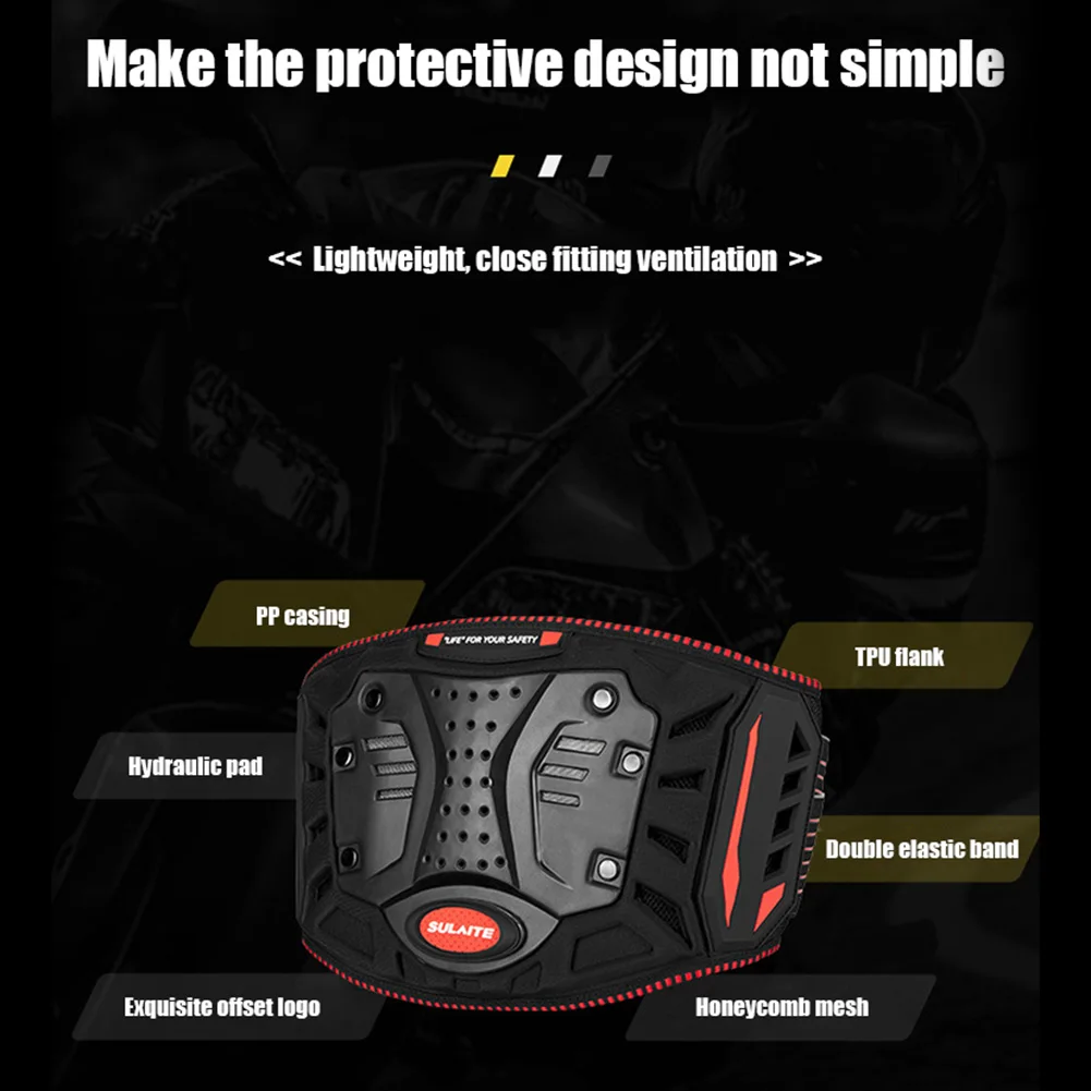 SULAITE Motocicleta Cintura Protetor Anti-Queda Respirável Fora-de-Estrada Cintura Renal Cinto de Suporte ao ar livre Andar de Moto, equipamento de Protecção