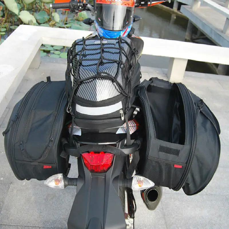 36L-58L de Capacetes para motociclistas de Viagem, Sacos de Mala Culotes + Capa de chuva + Placas de Plástico de Corrida de Moto de Corrida Lado Saco para Yamaha Honda