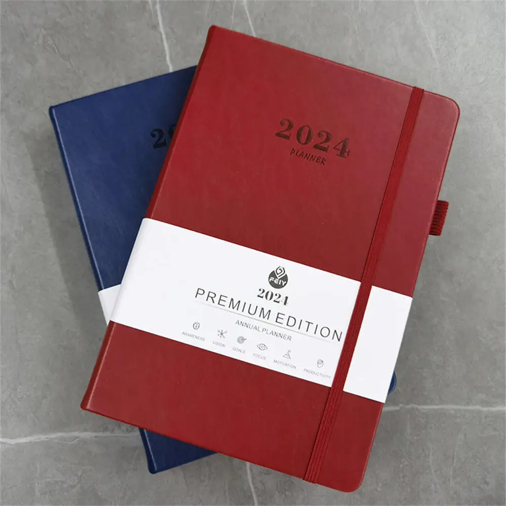 2024 Inglês Notebook 365 Dias A5 Anual Mensal Diário Da Agenda Planejador Bloco De Notas Do Escritório Da Escola De Escrita Estacionário