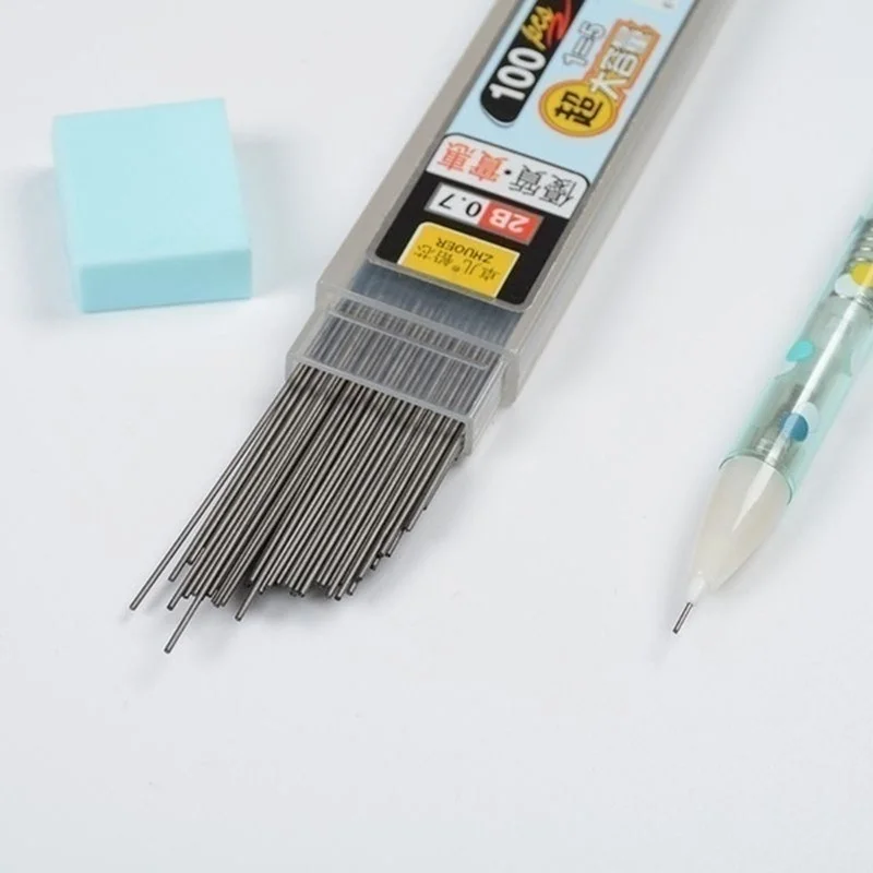 3PCS 0.5/0.7 mm 2B Lápis Lápis de Recarga de papel de carta Apagável Escrita Suave Ferramenta de Desenho Refil Plástico Automática Lápis
