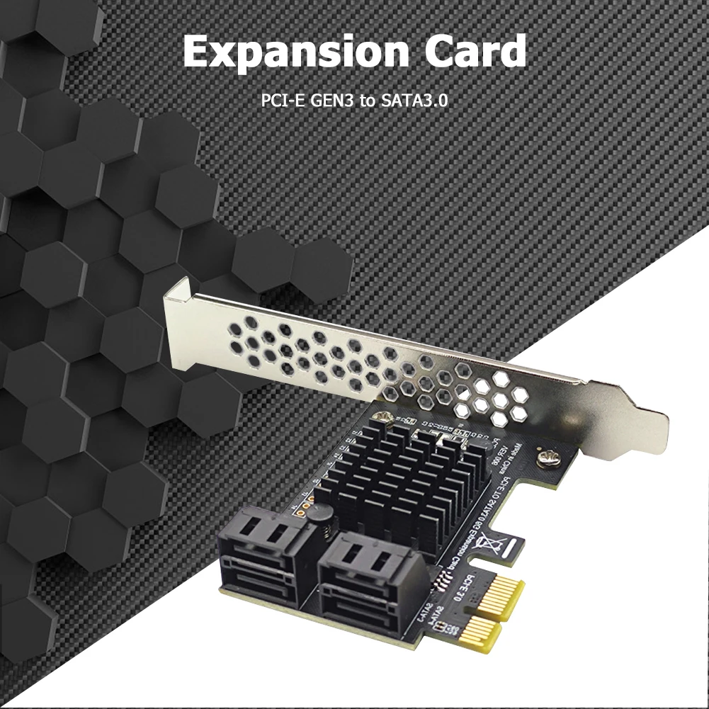 4 portas Placa PCIe SATA III 6Gbps SATA 3.0 PCI Express 1X Adaptador com Suporte