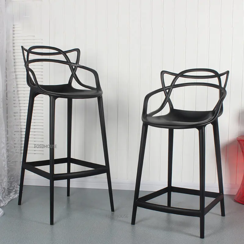 Nordic Minimalista Plástico Barra de Cadeira de Mobiliário para a Casa do Café Restaurante Contador de Mesa de Bar Bar Fezes Designer de Lazer de Alta Fezes L